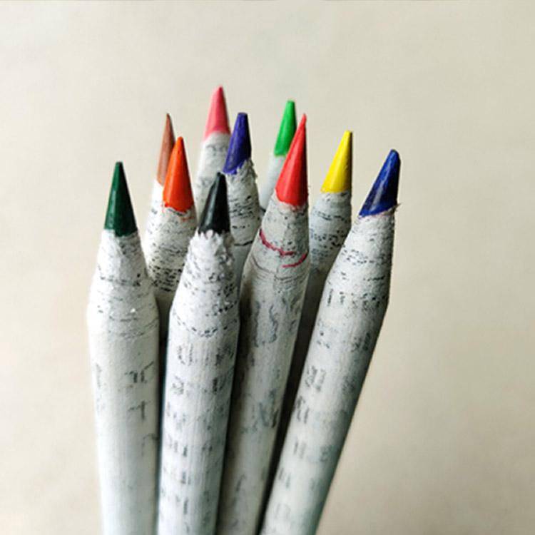 Recycled Newspaper Colour pencils and Plantable Seed pencils Combo | Verified Sustainable by Brown Living™