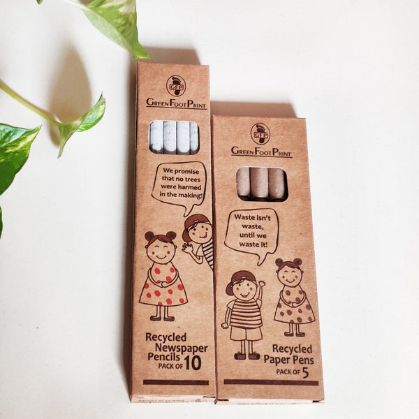 Buy Recycled Paper Pencils & Paper Pens Combo | Shop Verified Sustainable Pen & Pencil Sets on Brown Living™