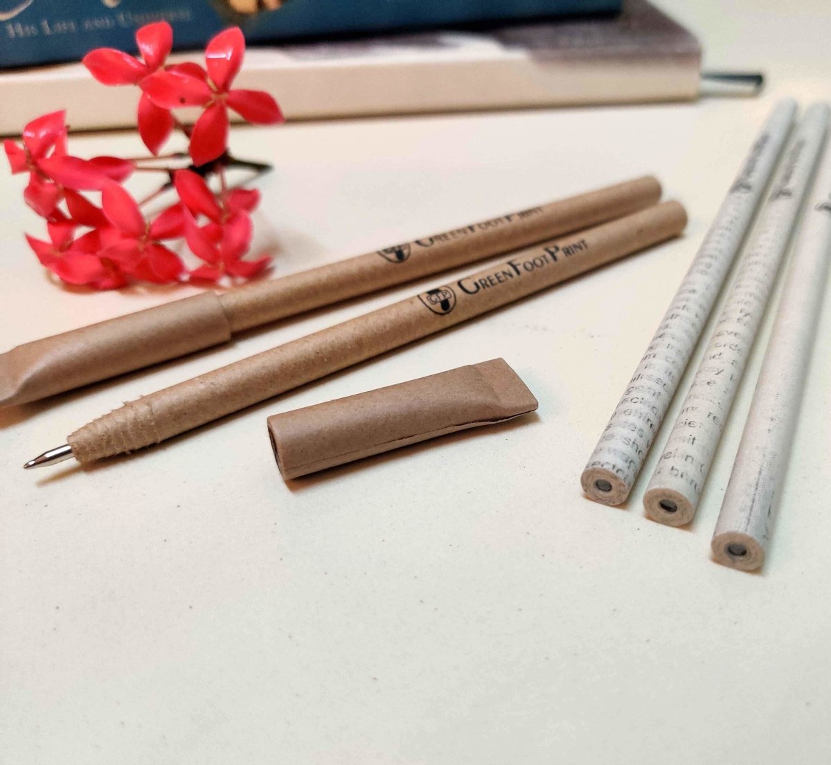 Recycled Paper Pencils & Paper Pens Combo | Verified Sustainable by Brown Living™