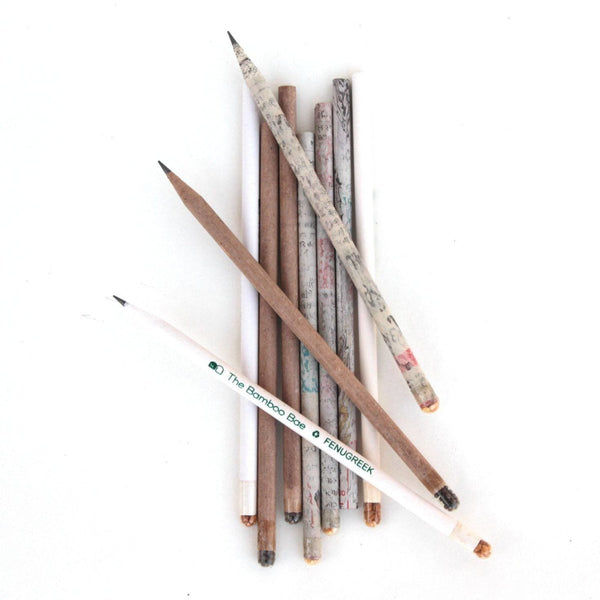 Buy Recycled Paper Pencils with Seeds | Set of 12 Mixed Plantable Pencils | Jute Pouch Kit | Shop Verified Sustainable Products on Brown Living