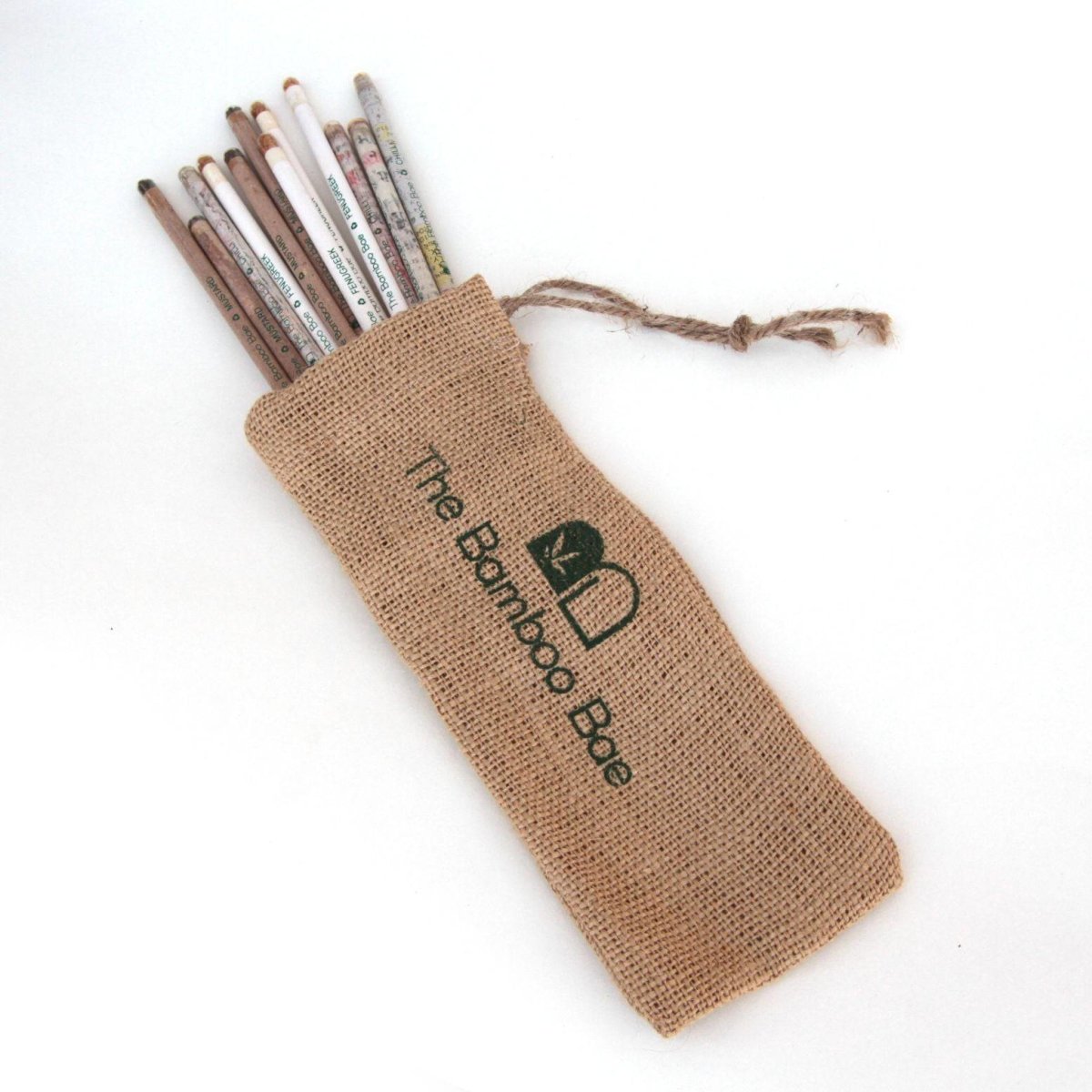 Recycled Paper Pencils with Seeds | Set of 12 Mixed Plantable Pencils | Jute Pouch Kit | Verified Sustainable by Brown Living™