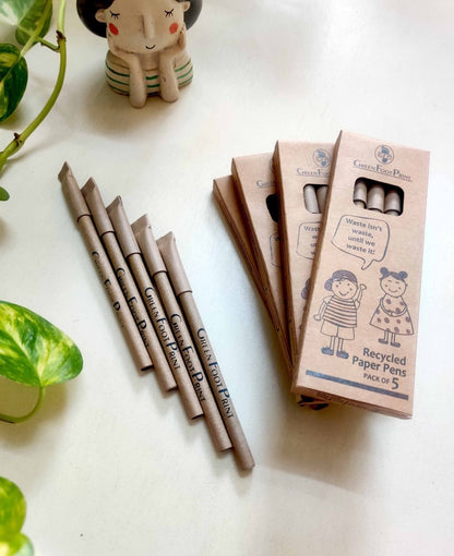 Recycled Paper Pens - Pack of 10 | Verified Sustainable by Brown Living™