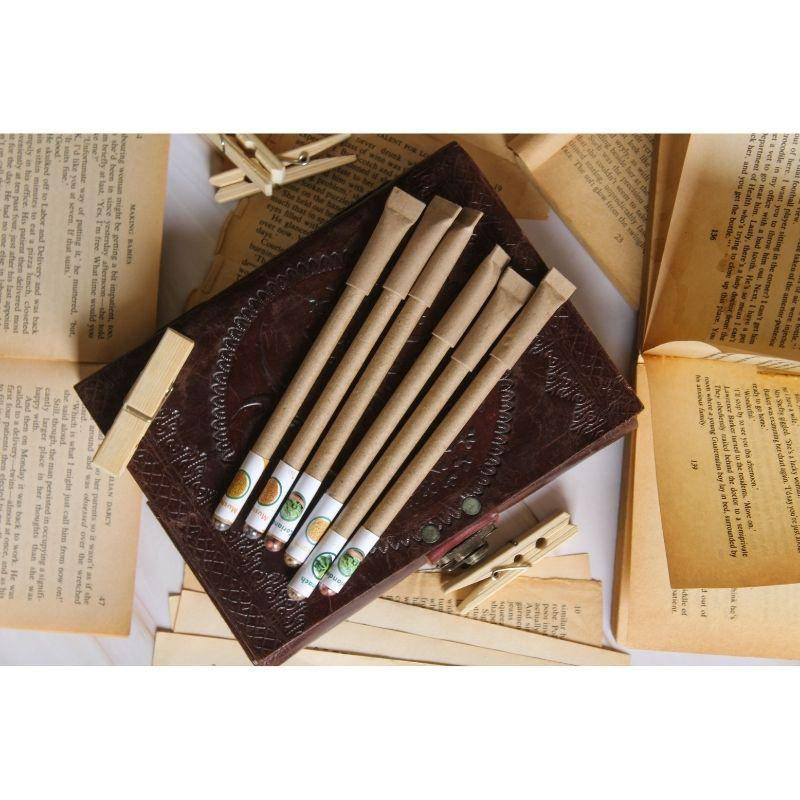 Buy Recycled Paper Pens | With Plantable Seeds of Vegetables | Set of 10 Pens | Shop Verified Sustainable Pens on Brown Living™