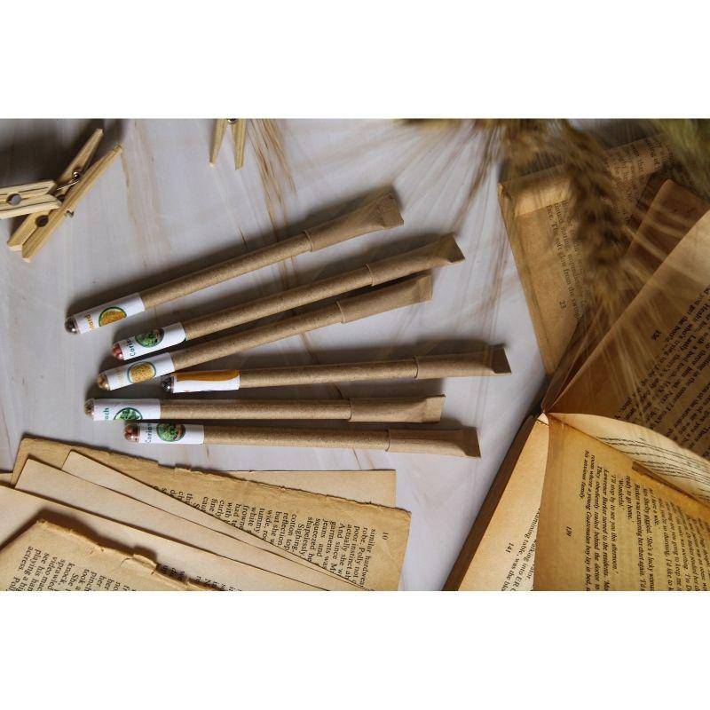 Recycled Paper Pens | With Plantable Seeds of Vegetables | Set of 10 Pens | Verified Sustainable by Brown Living™