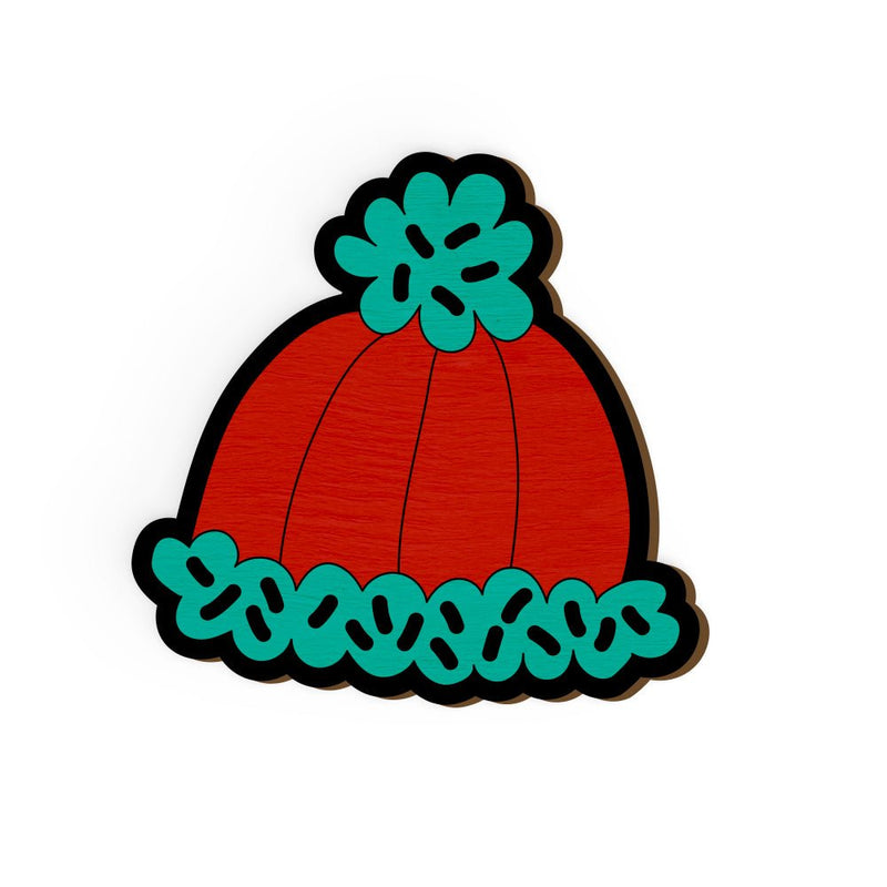 Buy Red Cap Hand Painted Wooden Pin | Shop Verified Sustainable Travel Accessories on Brown Living™