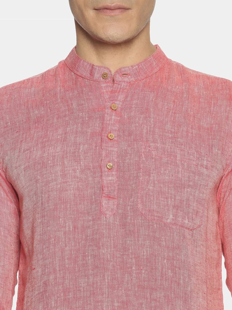 Buy Red Colour Hemp Short Kurta | Shop Verified Sustainable Products on Brown Living