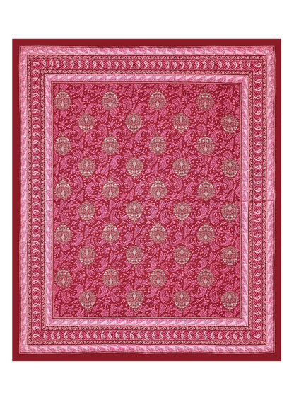 Red Interiors Hand Block Printed Cotton Queen Size Bedding Set | Verified Sustainable by Brown Living™