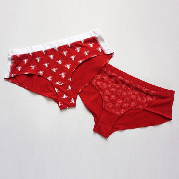 Buy Red Printed Hipster: Pack Of 2 | Shop Verified Sustainable Womens Underwear on Brown Living™