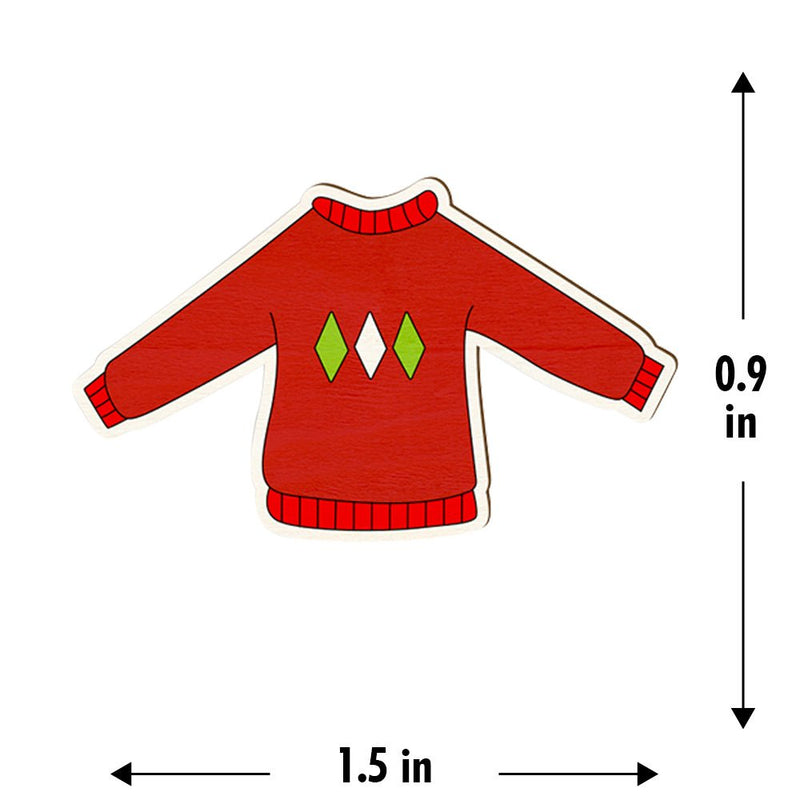 Buy Red Sweater Hand Painted Wooden Pin | Shop Verified Sustainable Travel Accessories on Brown Living™