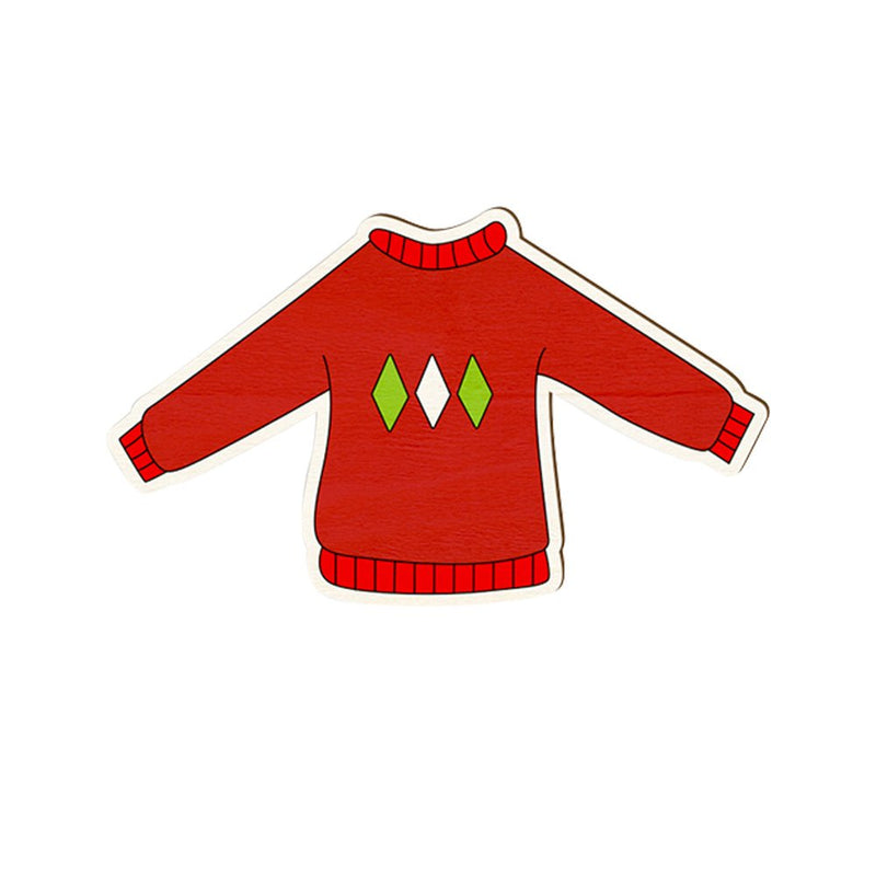Buy Red Sweater Hand Painted Wooden Pin | Shop Verified Sustainable Travel Accessories on Brown Living™