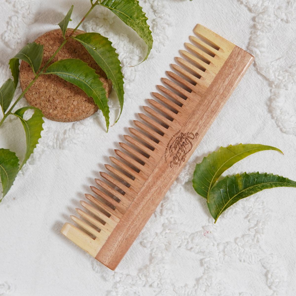 Regular Wide Tooth Neem Wood Comb | Verified Sustainable by Brown Living™