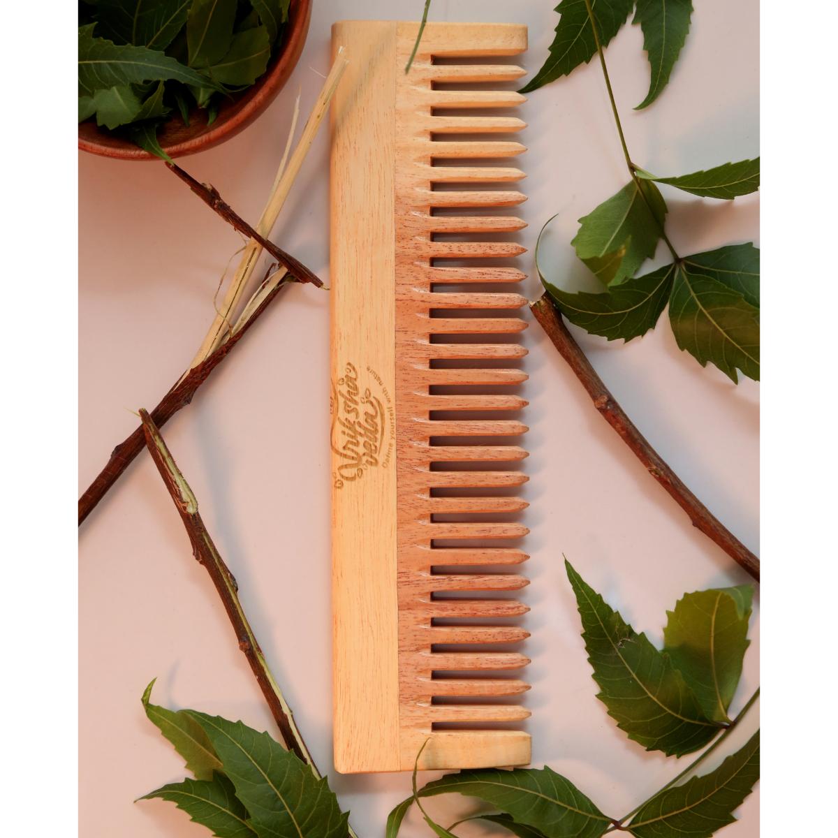 Regular Wide Tooth Neem Wood Comb | Verified Sustainable by Brown Living™