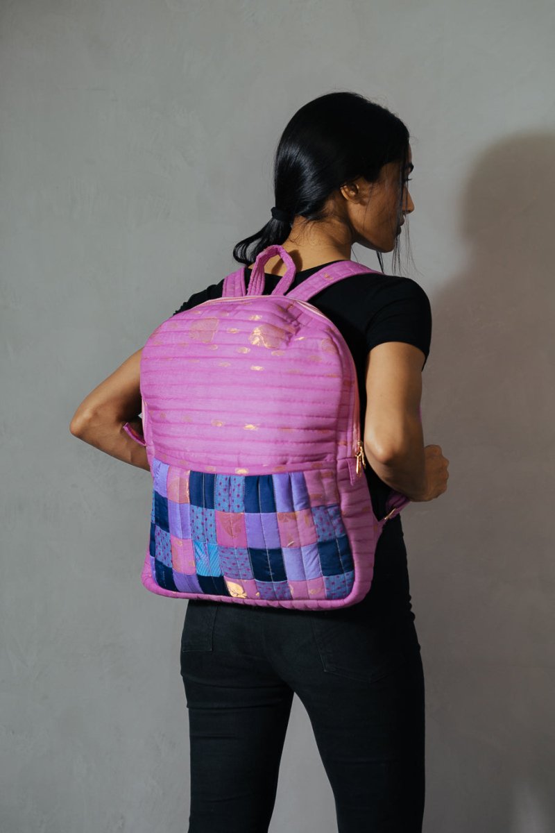 Reshma Grande Silk Patchwork Backpack | Verified Sustainable by Brown Living™