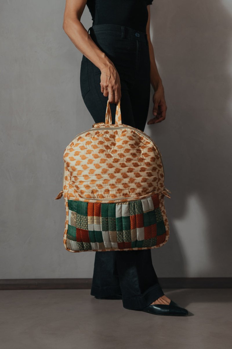 Reshma Grande Silk Patchwork Backpack | Verified Sustainable by Brown Living™