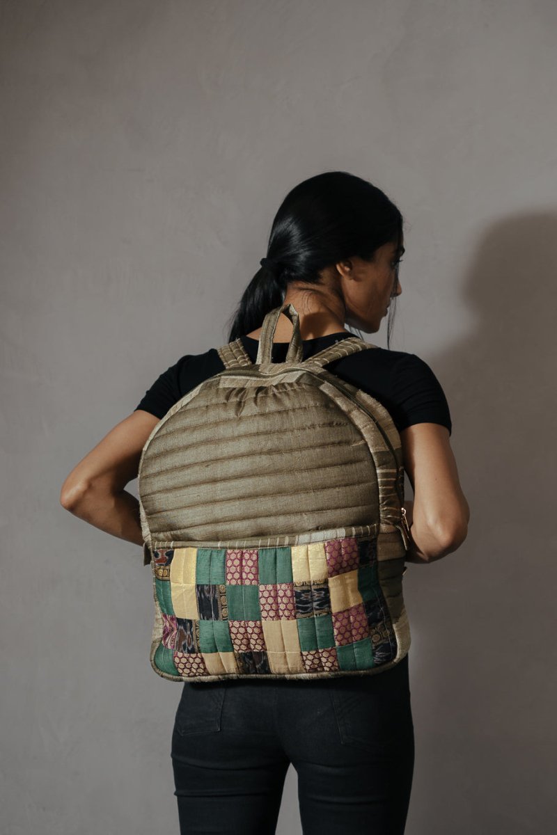 Reshma Grande Silk Patchwork Backpack | Verified Sustainable by Brown Living™