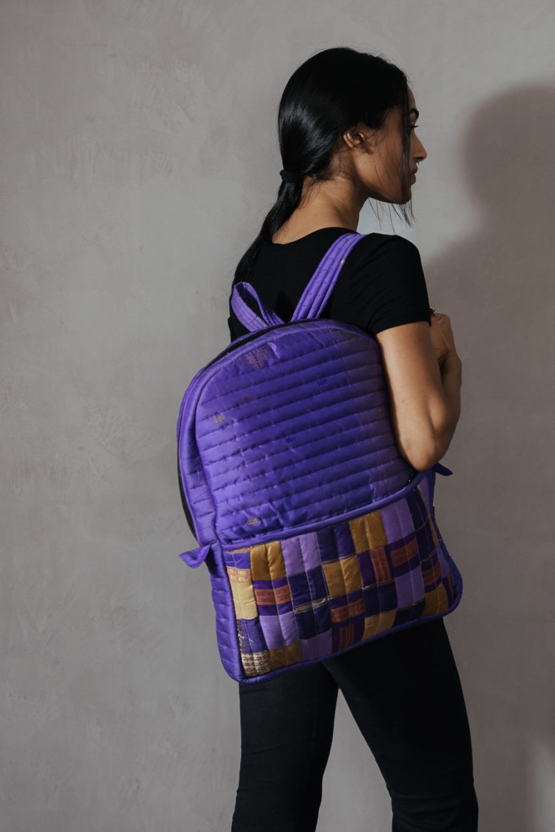 Reshma Grande Silk Patchwork Backpack | Verified Sustainable by Brown Living™