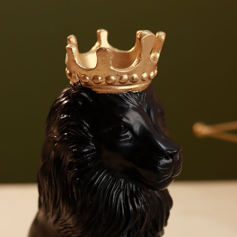 Buy Resin Lion King Figurines-Black | Shop Verified Sustainable Products on Brown Living