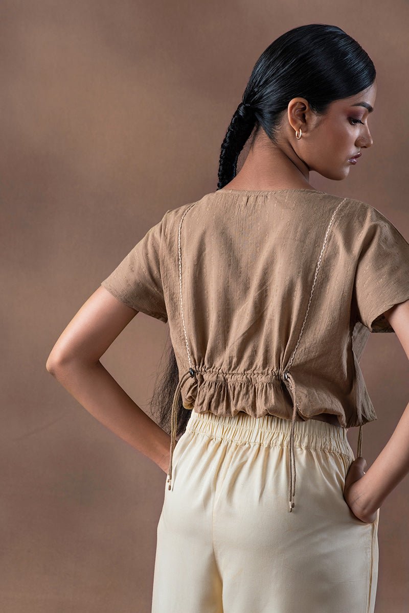 Buy Ret Gathered Organic Cotton Crop Top | Shop Verified Sustainable Womens Top on Brown Living™