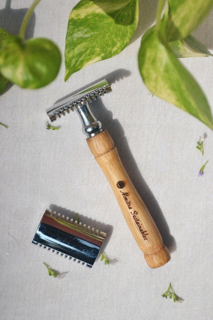 Reusable Bamboo Safety Razor - Double Edged | Verified Sustainable by Brown Living™