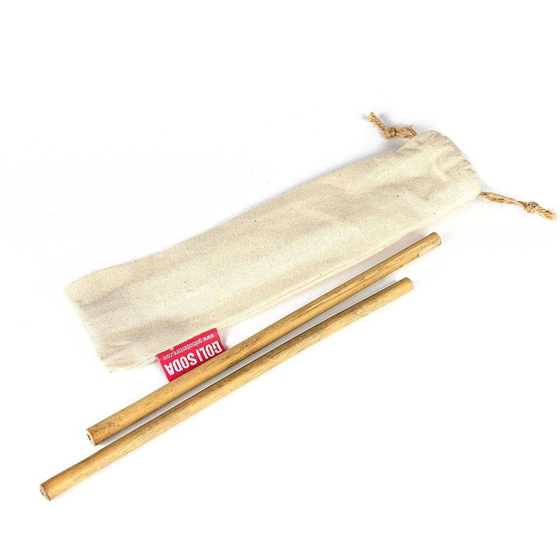 Buy Reusable Bamboo Straws With Easy Carry Travel Pouch (Set of 2) | Shop Verified Sustainable Straw on Brown Living™