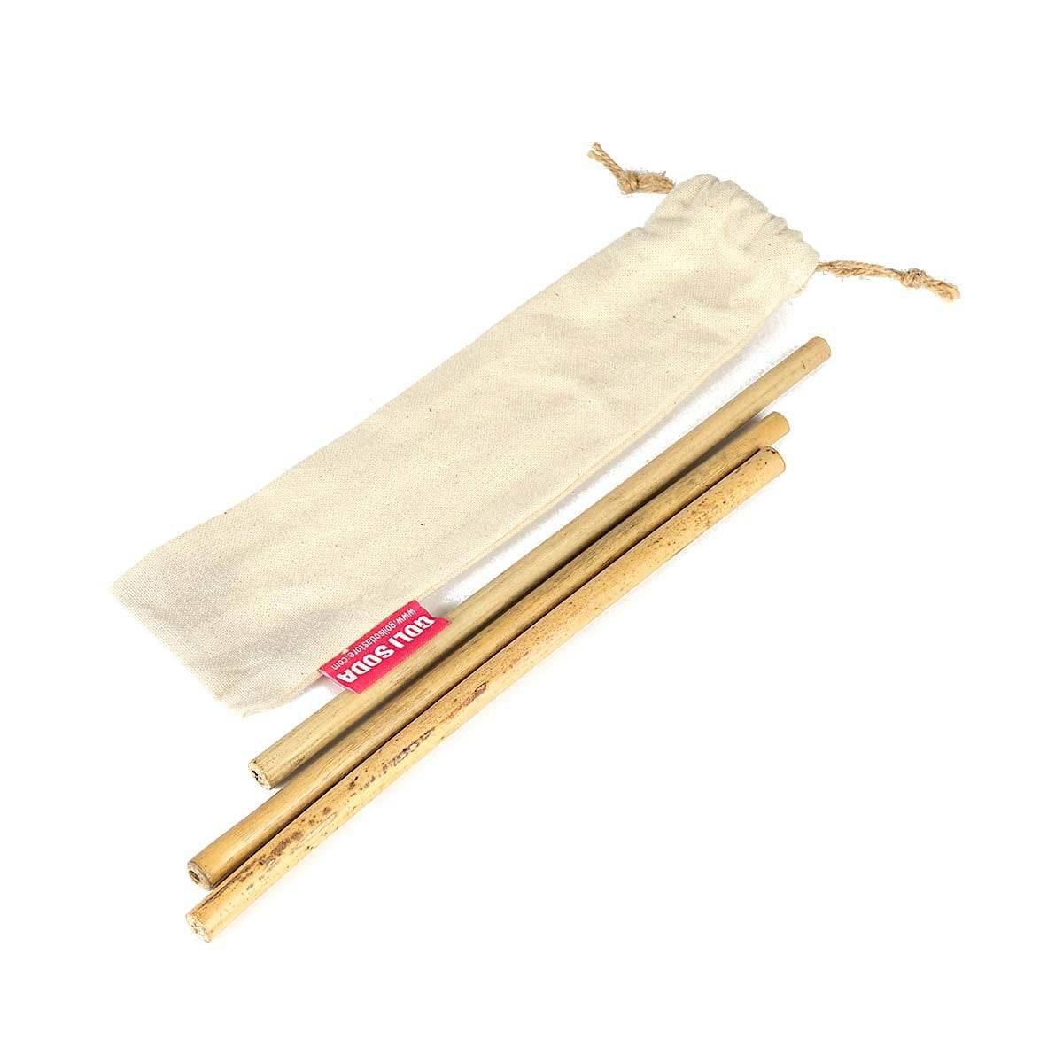 Reusable Bamboo Straws With Easy Carry Travel Pouch (Set of 3) | Verified Sustainable by Brown Living™