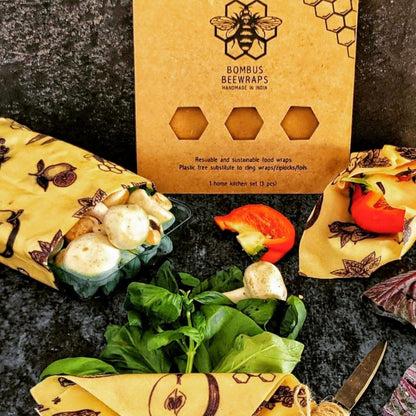 Reusable Beeswax Food Wraps - Cube Pack - 3pc | Verified Sustainable by Brown Living™