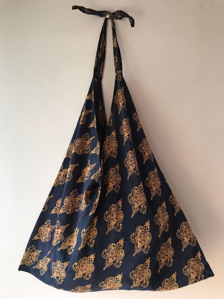 Buy Reusable Blue Foldable Furoshiki Bag | Shop Verified Sustainable Products on Brown Living
