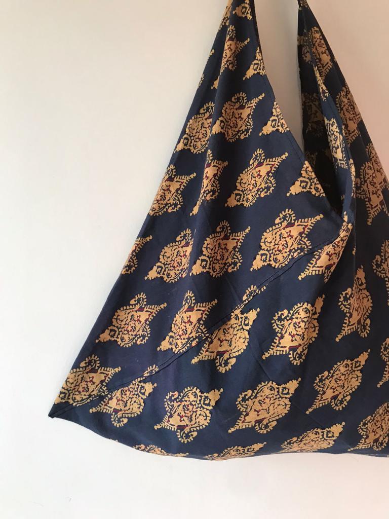 Buy Reusable Blue Foldable Furoshiki Bag | Shop Verified Sustainable Products on Brown Living