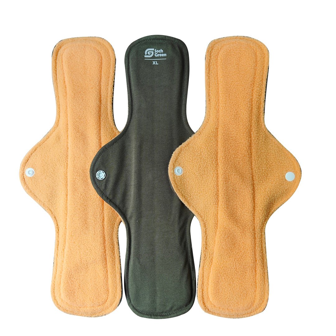 Reusable Cloth Pads - Heavy Flow - 3pc | Verified Sustainable by Brown Living™