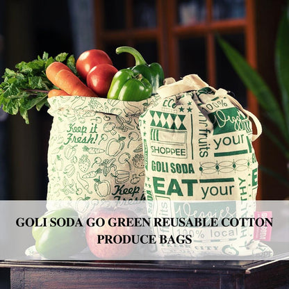 Reusable Cotton Go Green - Set of 2 Small & Big for Veggies, Roti, Sprouting & Paneer | Verified Sustainable by Brown Living™