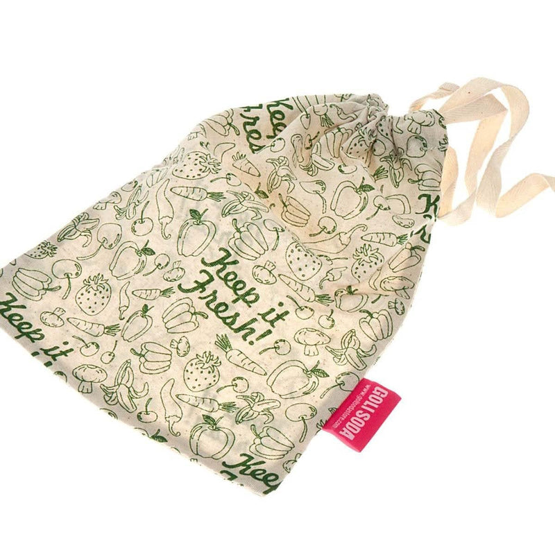 Buy Reusable Cotton Keep it Fresh - Set of 2 Small & 2 Big - for Veggies, Roti, Sprouting & Paneer | Shop Verified Sustainable Fridge Vegetable Bags on Brown Living™