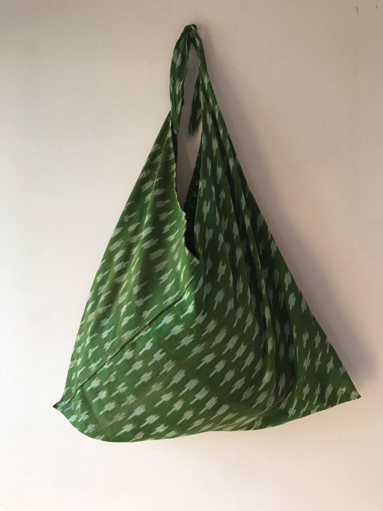Buy Reusable Green Ikat Foldable Furoshiki Bag | Shop Verified Sustainable Foldable Bag on Brown Living™