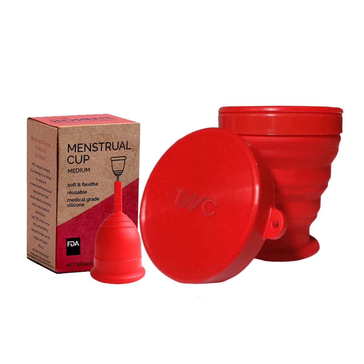 Reusable Menstrual Cup and Sterilizer Combo - Medium Size | Verified Sustainable by Brown Living™