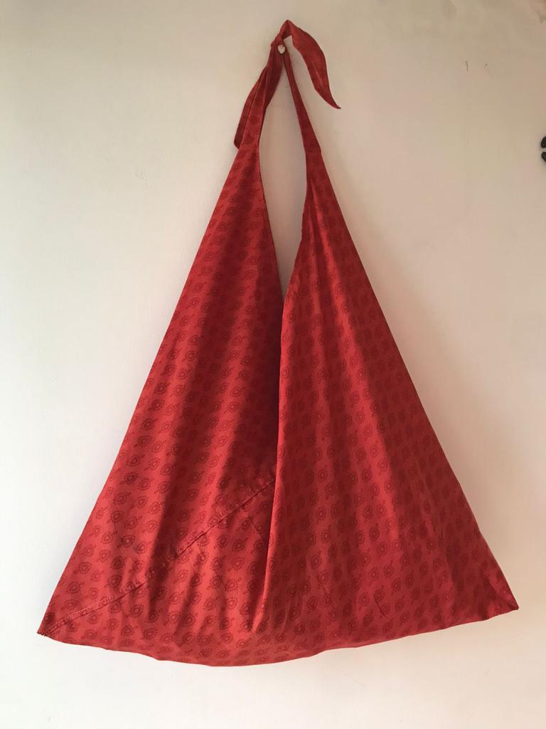 Buy Reusable Red Foldable Furoshiki Bag | Shop Verified Sustainable Products on Brown Living