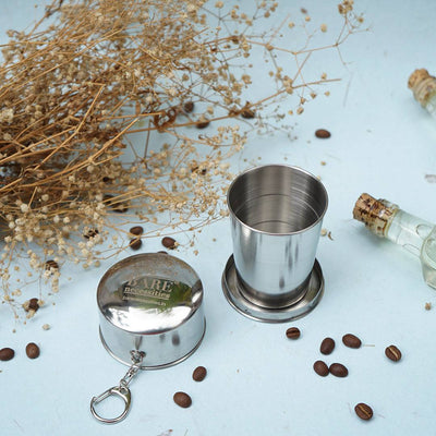 Collapsible Travel Mug | Portable Glass for Drinking Tea, Coffee, Milk, Juice - 150ml – Glasses & Tumblers on Brown Living™. SKU: 044 - 02968 - L0021 - 1. Img 1.