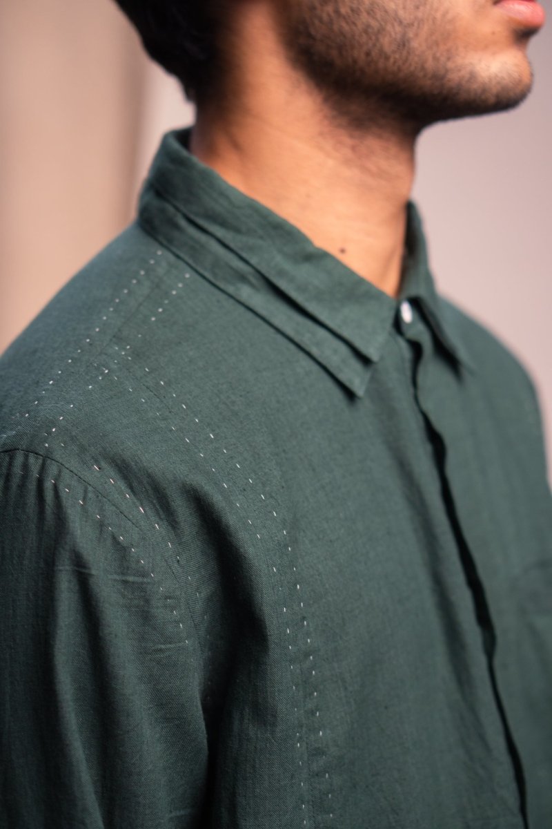 Buy Rewind Button Detail Cotton Shirt | Shop Verified Sustainable Mens Shirt on Brown Living™