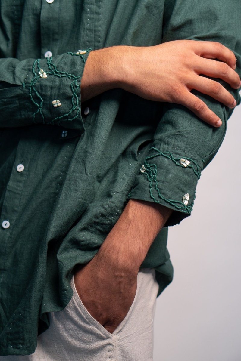 Rewind Button Detail Cotton Shirt | Verified Sustainable by Brown Living™