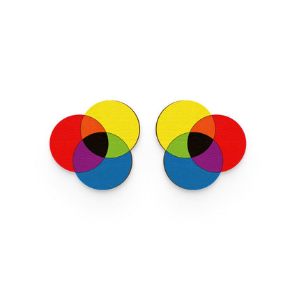 Rgb Hand Painted Wooden Earring | Verified Sustainable by Brown Living™