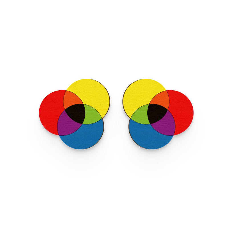 Buy Rgb Hand Painted Wooden Earring | Shop Verified Sustainable Womens earrings on Brown Living™