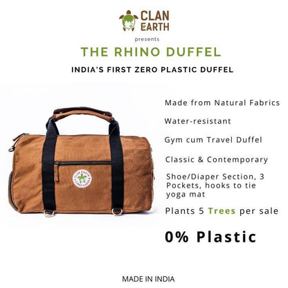 Rhino Duffel - Charcoal Black | Verified Sustainable by Brown Living™