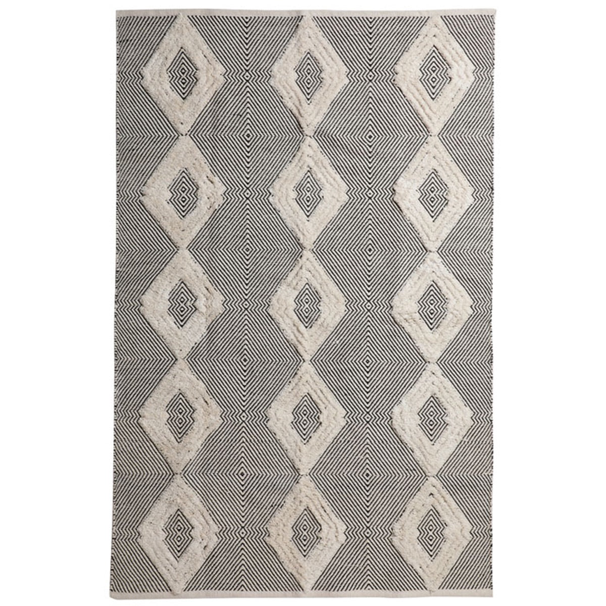 Rhomb Tuft Wo - Metric Cotton Rug (Black) Large | Verified Sustainable by Brown Living™