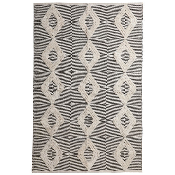 Buy Rhomb Tuft Wo-Metric Cotton Rug (Black) Large | Shop Verified Sustainable Mats & Rugs on Brown Living™