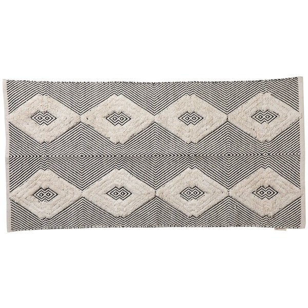 Buy Rhomb Tuft Wo-Metric Cotton Rug (Black) Small | Shop Verified Sustainable Mats & Rugs on Brown Living™