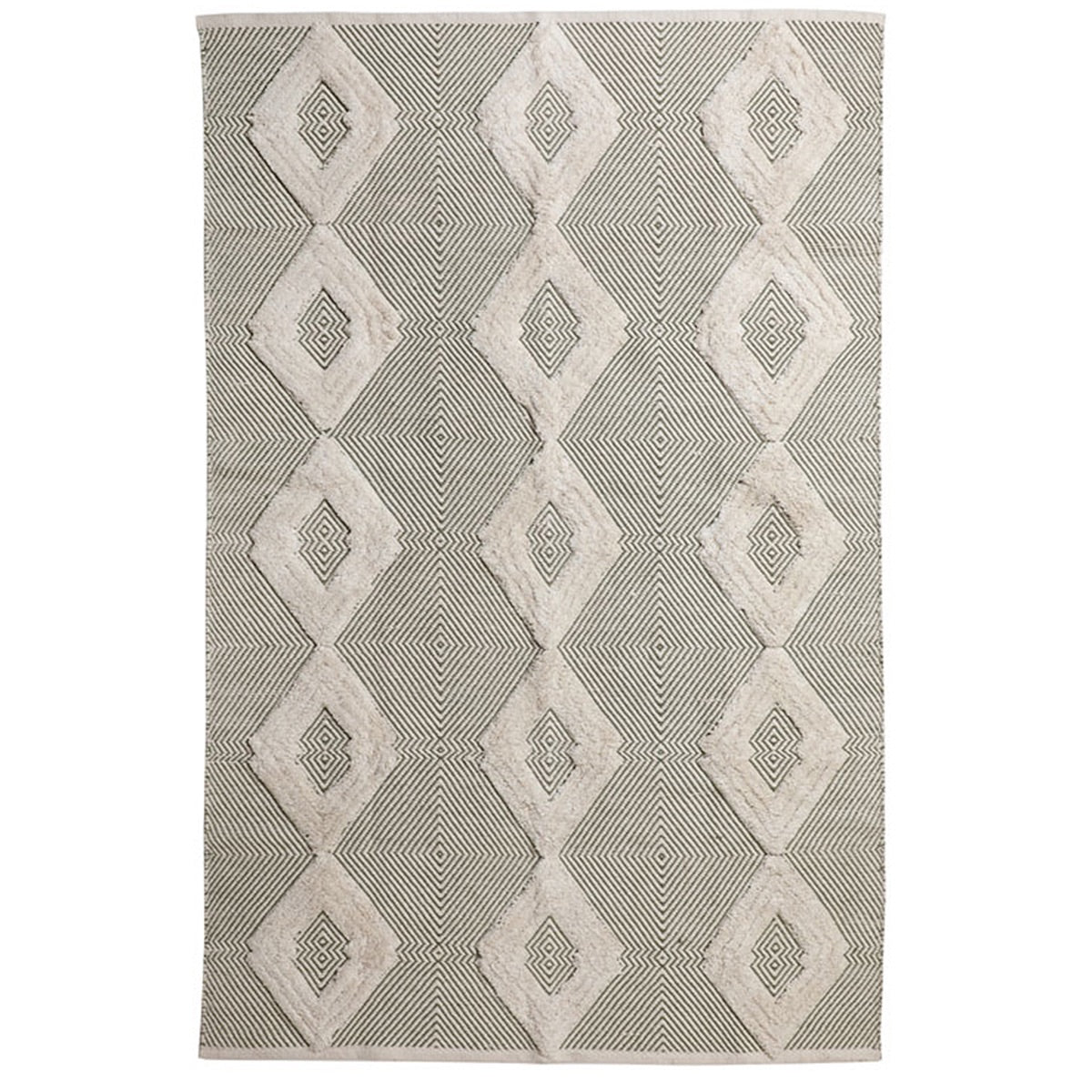 Rhomb Tuft Wo - Metric Cotton Rug (Olive) Large | Verified Sustainable by Brown Living™