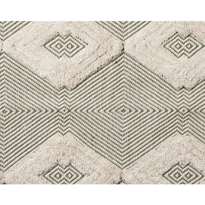 Rhomb Tuft Wo - Metric Cotton Rug (Olive) Large | Verified Sustainable by Brown Living™