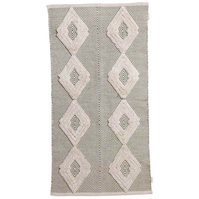 Buy Rhomb Tuft Wo-Metric Cotton Rug (Olive) Small | Shop Verified Sustainable Products on Brown Living