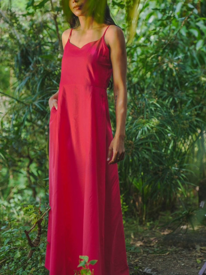 Buy Roja Maxi dress | Sweetheart neck | Pink dress | Shop Verified Sustainable Womens Dress on Brown Living™