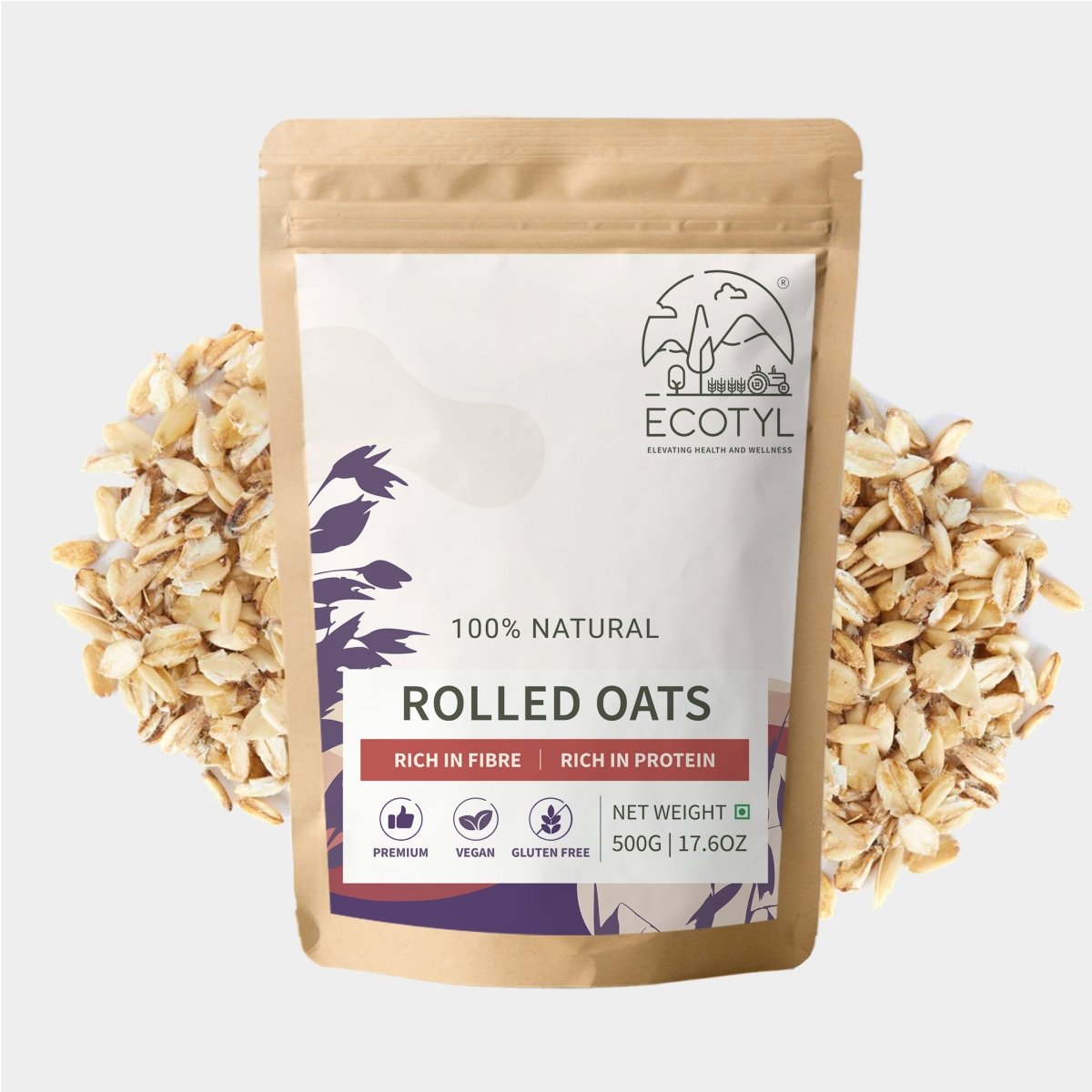 Rolled Oats | Gluten Free | Breakfast Cereal | 500g | Verified Sustainable by Brown Living™