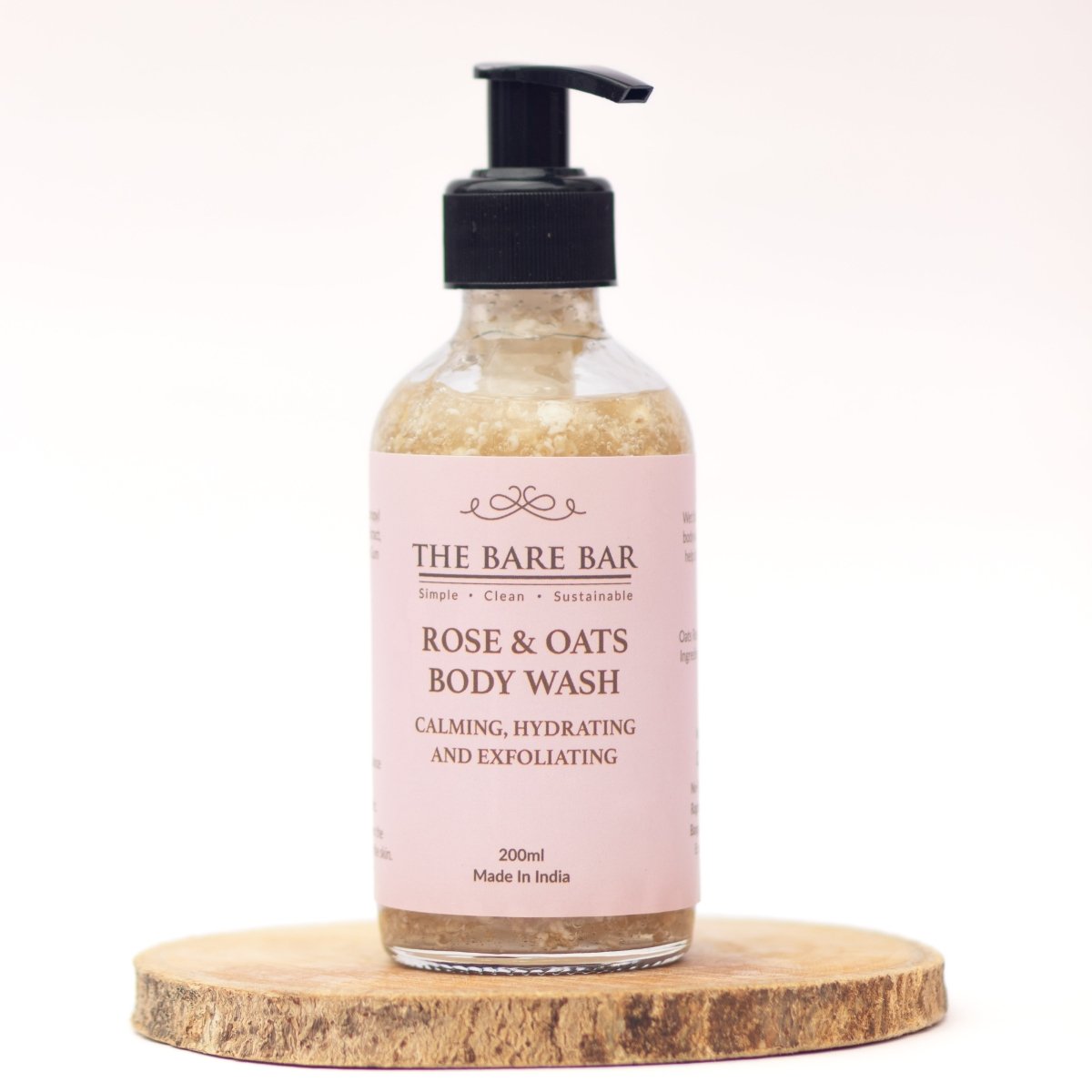 Rose and Oats Body Wash - 200ml | Natural body Wash | Verified Sustainable by Brown Living™