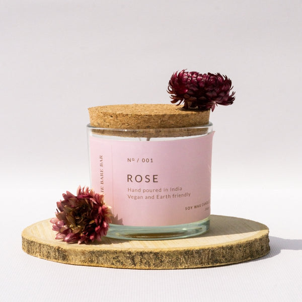 Buy Rose Fragrance Glass Jar Candles | Shop Verified Sustainable Products on Brown Living